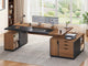 SEDETA 77.1 Inch Large Executive Electric Standing Desk Height Adjustable Executive Desk with 3 Drawers Storage Cabinet Sit Stand Home Office Desk with Open Storage Compartments