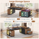 SEDETA 77.1 Inch Large Executive Electric Standing Desk Height Adjustable Executive Desk with 3 Drawers Storage Cabinet Sit Stand Home Office Desk with Open Storage Compartments