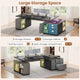 SEDETA 77.1 Inch Large Executive Electric Standing Desk Height Adjustable Executive Desk with 3 Drawers Storage Cabinet Sit Stand Home Office Desk with Open Storage Compartments