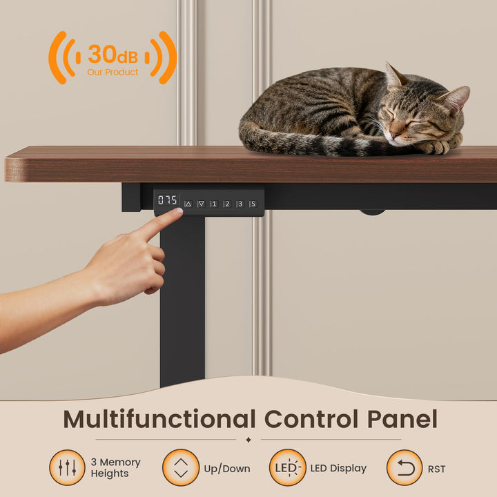 SEDETA 69 Inch Farmhouse L Shaped Executive Electric Standing Desk with 6 Drawers Height Adjustable Office Desk with Storage Shelves Power Outlet Sit Stand Computer Desk for Home Office