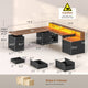 SEDETA | 76.8 Inch Farmhouse Electric Standing Desk with 2 Drawers Led Lights L Shaped Office Desk with Storage Cabinet Power Outlet Monitor Stand