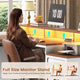 SEDETA | 76.8 Inch Farmhouse Electric Standing Desk with 2 Drawers Led Lights L Shaped Office Desk with Storage Cabinet Power Outlet Monitor Stand