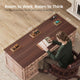 SEDETA 60.6 Inch Executive Desk with 7 Drawers Charging Station Home Office Desk with 2 File Drawers Classic Computer Desk Writing Study Desk with Storage