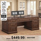 SEDETA 60.6 Inch Executive Desk with 7 Drawers Charging Station Home Office Desk with 2 File Drawers Classic Computer Desk Writing Study Desk with Storage