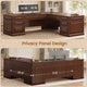 SEDETA | 68.5 Inch L Shaped Computer Desk with 6 Drawers Charging Station Executive Desk with 2 File Drawers Classic L-Shape Home Office Desk Writing Study Desk with Storage