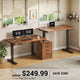 SEDETA | 94 Inch Electric Height Adjustable Standing Two Person Office Desk Long Computer Desk with Cable Management 4 Drawers 2 Power Outlets CPU Stand