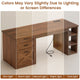 SEDETA® 55.1 Inch Executive Desk Farmhouse Computer Desk with Power Outlet 3 Drawers Storage Shelves for Home Office