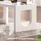 SEDETA 63 Inch Wood L Shaped Computer Desk with 3 Drawers Modern Executive Office Desk with U-Shaped Legs Relief Texture Power Outlet