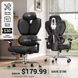 SEDETA® Home Office Desk Chairs with Headrest Butterfly-Shaped Backrest S100 Ergonomic Office Chair with Lumbar Support 6D Armrests Comfortable Ergonomic Gaming Chairs