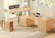 SEDETA 63 Inch Fluted L Shaped Standing Desk with 7 Open Shelves Height Adjustable Desk with 3 Drawers Convertible L Shaped Desk with Storage Cabinet 2 person Desk Computer Desk with Power Outlet