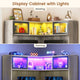 SEDETA 31.5 Inch Corner Small Computer Desk Gaming Desk with LED Lights Power Strip Drawers Storage Shelves Hutch for Home Office