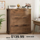 SEDETA | Lateral File Cabinets with Printer Stand 3 Drawer Farmhouse Filing Cabinet for Home Office Wood Office File Cabinets for Letter/Legal/A4 Size