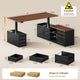 SEDETA® 71 Inch Height Adjustable Electric Standing Desk with 6 Drawers L Shaped Office Desk with Power Outlet Sit Stand Large Computer Desk with Storage Shelves