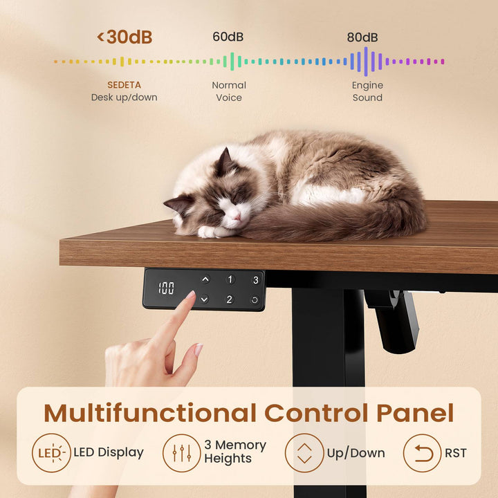 SEDETA® 71 Inch Height Adjustable Electric Standing Desk with 6 Drawers L Shaped Office Desk with Power Outlet Sit Stand Large Computer Desk with Storage Shelves
