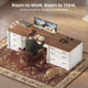 SEDETA | 70.8 Inch Home Office Desk with 7 Storage Drawers Charging Station Executive Desk with 2 File Drawers Writing Desk Study Table