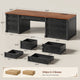 SEDETA | 70.8 Inch Home Office Desk with 7 Storage Drawers Charging Station Executive Desk with 2 File Drawers Writing Desk Study Table