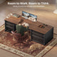 SEDETA | 70.8 Inch Home Office Desk with 7 Storage Drawers Charging Station Executive Desk with 2 File Drawers Writing Desk Study Table