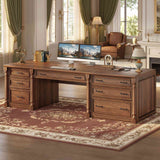 SEDETA | 70.8 Inch Home Office Desk with 7 Storage Drawers Charging Station Executive Desk with 2 File Drawers Writing Desk Study Table
