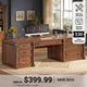 SEDETA® 70.8 Inch Executive Desk with 7 Storage Drawers Charging Station Computer Desk with 2 File Drawers Writing Desk Study Table