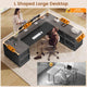 SEDETA 78.7 Inch L Shaped Executive Desk with Mobile File Cabinet Power Outlet Large Home Office Computer Desk with Drawers Storage Shelves Privacy Baffle