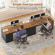 SEDETA 110.2 Inch Long 2 Person Desk with 9 Drawers for Home Office Long Computer Desk with Storage Cabinet Gaming Double Desk with Power Outlets Two Person Office Desk with Drawers