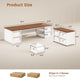 SEDETA 78.7 Inch L Shaped Executive Desk with Mobile File Cabinet Power Outlet Large Home Office Computer Desk with Drawers Storage Shelves Privacy Baffle
