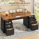 SEDETA | 59.1 Inch Home Office Desk with 8 Drawers Power Outlet Computer Desk with File Drawers Wood Executive Desk with USB Type-C Charging Station