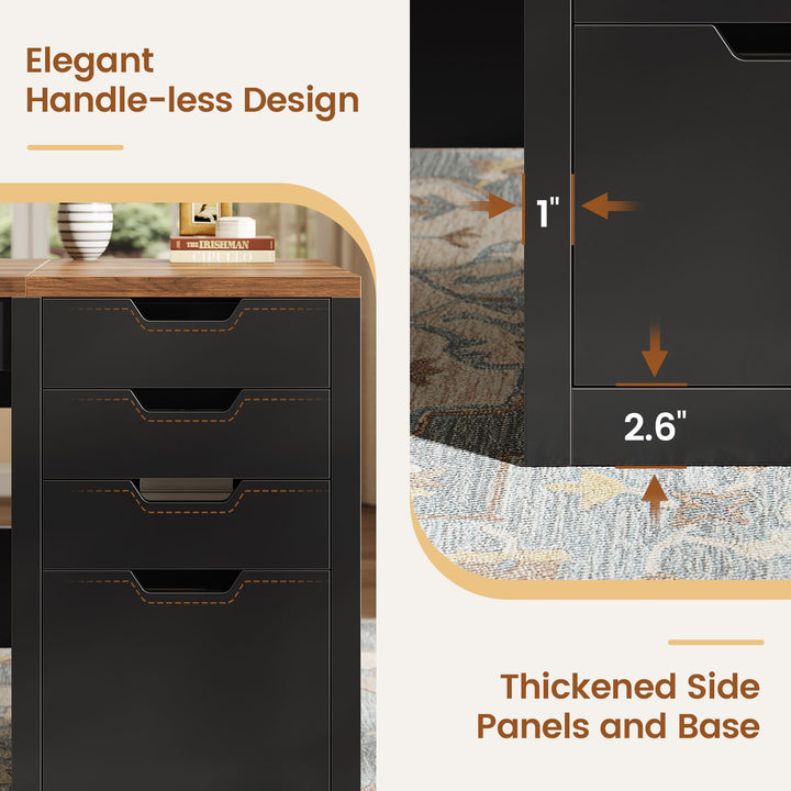 SEDETA | 59.1 Inch Home Office Desk with 8 Drawers Power Outlet Computer Desk with File Drawers Wood Executive Desk with USB Type-C Charging Station