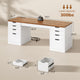 SEDETA | 59.1 Inch Home Office Desk with 8 Drawers Power Outlet Computer Desk with File Drawers Wood Executive Desk with USB Type-C Charging Station