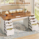SEDETA | 59.1 Inch Home Office Desk with 8 Drawers Power Outlet Computer Desk with File Drawers Wood Executive Desk with USB Type-C Charging Station