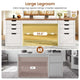 SEDETA | 59.1 Inch Home Office Desk with 8 Drawers Power Outlet Computer Desk with File Drawers Wood Executive Desk with USB Type-C Charging Station