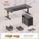 SEDETA | 71 Inch Electric Height Adjustable Desk with Drawers File Cabinet Sit Stand Desk with Power Outlets CPU Stand Large L Shaped Executive Standing Desk for Home Office