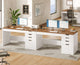 SEDETA® 47.2 Inch Office Desk with 4 Drawers Computer Desk with Power Strip Small Home Office Desk with Legal/Letter/A4 Size File Drawer Handleless Desk for Work Writing Gaming