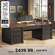 SEDETA 63 Inch Office Executive Desk with 7 Storage Drawers Charging Station Wood Computer Desk with 2 File Drawers Writing Desk Study Table