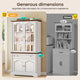 SEDETA® 70 Inch Tall Farmhouse Bookshelf for Home Office with Glass Doors Drawer Bookshelf Floor Standing 6 Shelf Display Storage Shelves Bookcases for Living Room