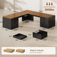 SEDETA® 67 Inch L-Shaped Executive Desk with 8 Drawers Power Outlet Corner Home Office Desk with File Drawers 4 AC Outlets USB Type-C Charging Computer Desk with Storage