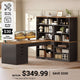 SEDETA® 68.9 Inch L Shaped Executive Desk with Bookshelf 4 Drawers  Computer Desk with File Cabinet Storage Shelves Corner Desk with Power Outlet for Home Office