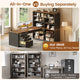 SEDETA® 68.9 Inch L Shaped Executive Desk with Bookshelf 4 Drawers  Computer Desk with File Cabinet Storage Shelves Corner Desk with Power Outlet for Home Office