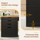 SEDETA® 68.9 Inch L Shaped Executive Desk with Bookshelf 4 Drawers  Computer Desk with File Cabinet Storage Shelves Corner Desk with Power Outlet for Home Office