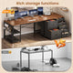SEDETA 78.7 Inch Computer Desk with 7 Drawers Long Office Desk with Pegboard and Adjustable Storage Gaming Desk with Power Outlet and USB-C Port Large Desk for Home Office Living Room