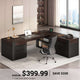 SEDETA 70.1 Inch Farmhouse Executive L Shaped Desk with Drawers Large Office Computer Desk with File Drawers Adjustable Storage Cabinet Power Outlet Modern L Desk for Home Office