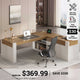 SEDETA 63 Inch Farmhouse Executive L Shaped Desk with Drawers Corner Computer Desk with File Drawers Office Desk with Storage Cabinet Power Outlet Modern L Desk for Home Office