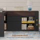 SEDETA 63 Inch Farmhouse Executive L Shaped Desk with Drawers Corner Computer Desk with File Drawers Office Desk with Storage Cabinet Power Outlet Modern L Desk for Home Office