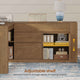 SEDETA 63 Inch Farmhouse Executive L Shaped Desk with Drawers Corner Computer Desk with File Drawers Office Desk with Storage Cabinet Power Outlet Modern L Desk for Home Office