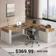 SEDETA 63 Inch Farmhouse Executive L Shaped Desk with Drawers Corner Computer Desk with File Drawers Office Desk with Storage Cabinet Power Outlet Modern L Desk for Home Office