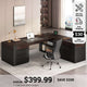 SEDETA 70.1 Inch Farmhouse Executive L Shaped Desk with Drawers Large Office Computer Desk with File Drawers Adjustable Storage Cabinet Power Outlet Modern L Desk for Home Office