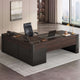 SEDETA 63 Inch Farmhouse Executive L Shaped Desk with Drawers Corner Computer Desk with File Drawers Office Desk with Storage Cabinet Power Outlet Modern L Desk for Home Office