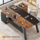 SEDETA 71 Inch Executive Desk with File Cabinet Office Desk with Drawers and Shelves L Shaped Computer Desk with Power Outlets
