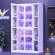 SEDETA 64 Inch Display Cabinet with Glass Doors 6 Tier Tall Bookcase with LED Lights Curio Cabinet with Adjustable Shelves