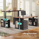 SEDETA 63 Inch Farmhouse Electric Standing Desk with 3 Drawers Storage Shelves Height Adjustable Computer Desk with Power Outlets